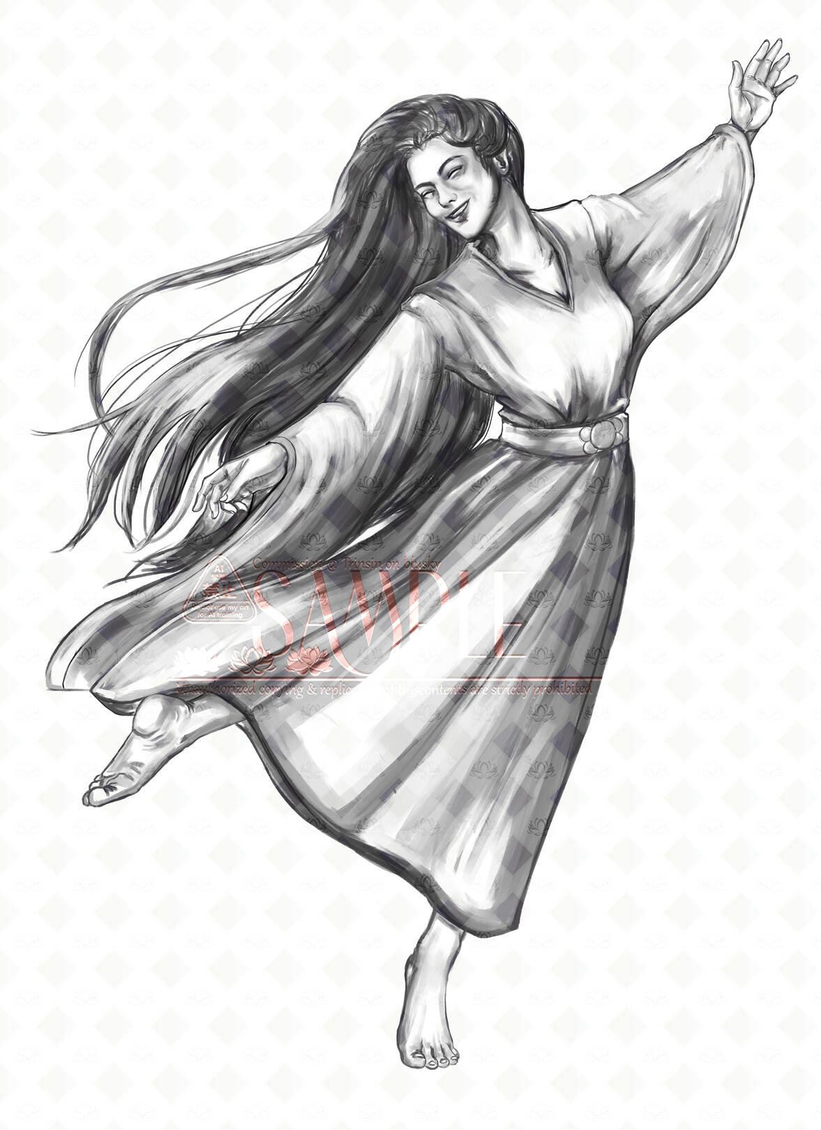 Full Body Sketch Render w/o background
